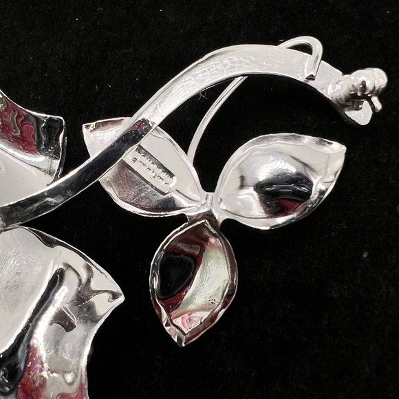 Vintage Bond Boyd Sterling Rose Brooch - Picture 4 of 4
